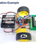 2WD RC Car Chassis Kit With Dual DC Motors And Speed Encoders For Arduino ESP32 ESP8266 And Raspberry Pi Real Time Speed Tracking And Easy Motion Control Durable Acrylic Frame top view showing components and wiring.
