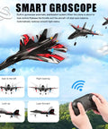 SU27 RC Airplane With 2 Batteries 2.4GHz 6 Axis Gyro Stabilizer No Brainer Ready To Fly Fighter Glider illustrated with controller and flight angles on a sky background