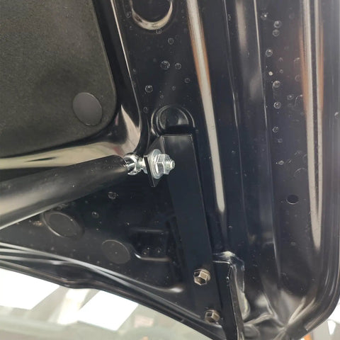 Close-up of Toyota RAV4 2026 2027 Front Hood Lift Supports 2 Pack Beefed Up Heavy Duty Stainless Steel Hydraulic installation