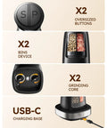 2 In 1 Rechargeable Salt And Pepper Grinder Set With USB C Charging Base One Handed Automatic Grinders Dual Chamber Refillable