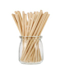 Premium Unfinished Natural Wood Dowel Rods 100 Pack Of Six By One Quarter Inch Smooth Cylinders For Arts And Crafts in a jar.