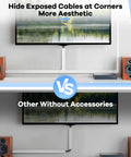 126 Inch Cord Hider Kit for TV Wall Mounts and Home Offices in use, showcasing paintable white wire cover concealing cables, 8 piece set.