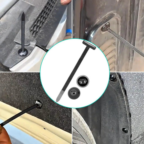 150 Pcs Nylon Universal Cable Tie Buckles For Auto Repairs And Daily Maintenance installed on car panels and fenders