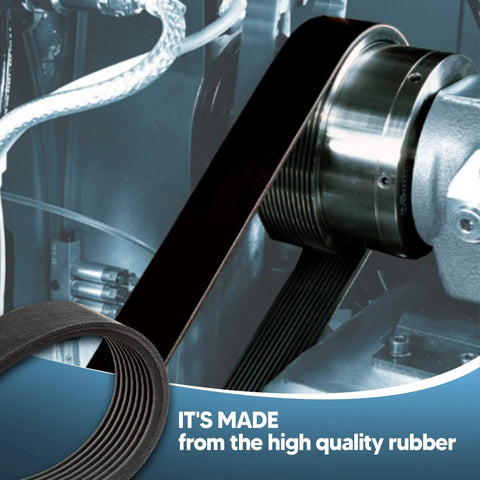 Premium Solid Motor Drive Belt Set For Woodworking Jointer Planer Heavy Duty Rubber Replacement Parts showing high quality rubber detail.