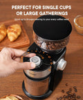 SHARDOR Electric Burr Coffee Grinder 2.0 Automatic Bean Mill For Home with adjustable settings and glossy black design