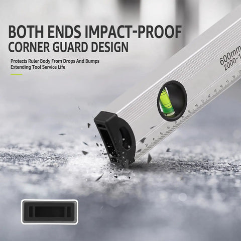 LYIYEYAN 24-Inch Magnetic Torpedo Spirit Level, Heavy Duty Ruler for Carpen with impact-proof corner guard design.