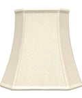 Square Cut Corner Linen Beige Lamp Shade 11 x 17 x 15 Dope Look With Hand Tailored Silk Type Shantung Fabric And Premium Off White Softback Lining Brass Finish Spider Fitter