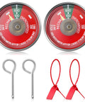 6 Pack 100 PSI Pressure Gauges For Portable Water Fire Extinguishers Stainless Steel Replacement Parts With Red Dial, Pins, Strips
