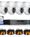 Outdoor Wired Security Camera System Kit With 4 Pan Tilt CCTV Cameras And 4 Channel 5MP Lite AHD TVI DVR 500GB HDD