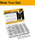 Assorted Wing Nuts Kit 50 Pieces With Size Range 1/4-20 5/16-18 3/8-16 SAE Steel Zinc Plated Carbon Steel Butterfly Wing Nuts
