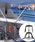 Two Pack Stainless Steel Fire Extinguisher Brackets, 5.5 Inch Diameter For 5 Pound Extinguishers, Built Like A Tank, on a boat