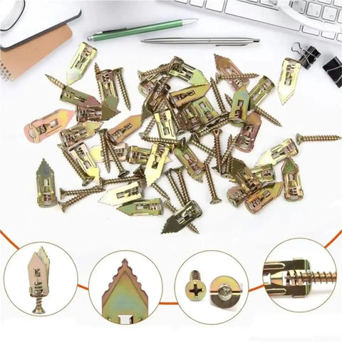 400 Piece Drywall Anchors Kit With Built In Drill Tip No Drill No Holes For Picture Frames Shelves And TVs Easy DIY Wall Mount Solution Fits Standard Cabinets And Brackets Galvanized Finish, assorted anchors