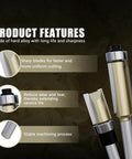 Close-up of 8 Piece Trim Router Bit Set With 4 Flush Trim Bits And 4 Pattern Bits Includes 6 Bearings And 2 Wrenches Made For Easy Pro Level Woodworking And Sharp Precise Cuts On Wooden Materials showcasing product features.
