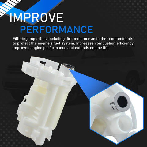 Tank Fuel Pump Filter Replacement For Toyota Camry Echo Highlander Matrix Solara RX300 RX400H ES300 ES330 ES350 Compatible With 2001 To 2013 Models Replaces 23300 21010 23300 0A020 Keeps Your Gas System Clean Boosts Combustion Extends Engine Life displayed with performance benefits