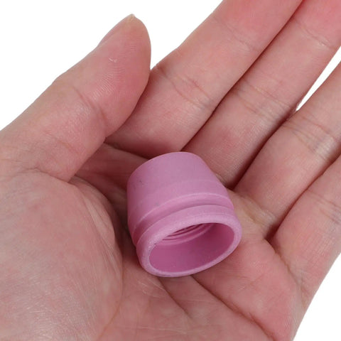 Plasma Cutter Electrode Nozzle Kit For Cut 60 Ag60 SG55 With Drag Shield Cap And Torch Protection Pro Grade Stainless Steel Tips High Efficiency Consumables For Cleaner Safer Mess Free Cuts pink ceramic nozzle in hand