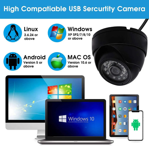 Outdoor USB Camera 1080P Full HD Waterproof Night Vision With Infrared LEDs for various OS compatibility