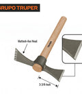 All Purpose Mattock Axe Tool With Twenty Ounce Forged 5160 Chrome Steel Head And Fourteen Inch Wood Handle
