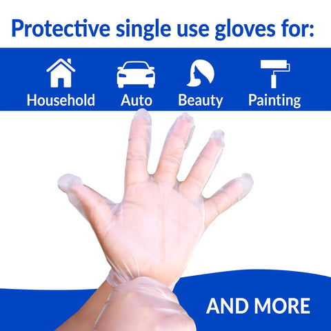 Latex Free Disposable Gloves Large 200 Pack Hybrid TPE Ambidextrous For Food Handling Clear Anti Slip
