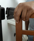Hand adjusting Wood Banister And Stair Safety Gate For Babies And Pets, Adjustable 32 To 48 Inches Wide, oak finish installation