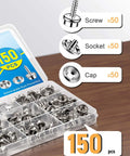 Marine Grade Canvas Snap Button Kit 150 Pcs Stainless Steel Snap Fasteners with plastic organizer.