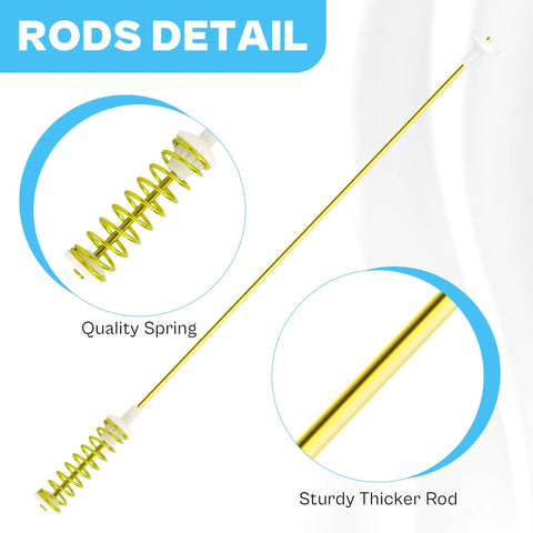 Beefed-Up Washer Suspension Rod Kit 4 Pack For Front Load Washers, Heavy-Duty Steel Springs, 1.4x Thicker Rods To Stop Sag And Vibration, Fits WA44A3405AP A4 And WA40A3005AW A4 Models, spring and rod detail