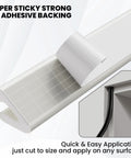 V Shaped Foam Weatherstripping Door Seal Strip 19.7 Feet White Self Adhesive Draft Stopper adhesive backing close-up