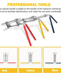 Three Pack Hydraulic Seal Installation Tools Kit For Cylinder Piston Repair And U-Cup Rod Seals Pro Grade Upgraded Seal Twistor Install Tool Set With Three Sizes For Quick Easy In-Cylinder Install showing red, yellow, and blue handles