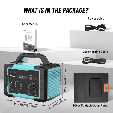 Heavy Duty Solar Generator Kit That Powers Your Gear With 1800W Continuous Power, 3600W Surge, And 200W Solar Panel contents