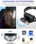 Ultra Bright 2000 Lumen 9 LED Headlamp Kit For Running Night Walking Camping With 6 Modes IPX5 Waterproof Lightweight 2 Pack