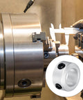 Shaft Collar 10mm And 3/8 Inch Bore Aluminum Set Screw Style Clamping Collar Silver Finish Two Pack on machine tool.