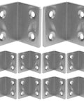 Heavy Duty Shelf Brackets Set Of 10, 90 Degree Corner Supports In 304 Stainless Steel with four mounting holes each