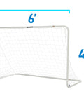 Easy Set Soccer Goal 6 Foot By 4 Foot Portable Backyard Frame With No Tools Needed Rust Resistant Steel Construction