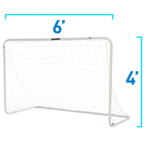 Easy Set Soccer Goal 6 Foot By 4 Foot Portable Backyard Frame With No Tools Needed Rust Resistant Steel Construction