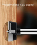 Heavy Duty 3 Inch Carbide Tipped Forstner Drill Bit Set creates precise holes in wood, showcasing sharp teeth and durable design.