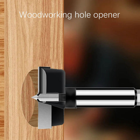 Heavy Duty 3 Inch Carbide Tipped Forstner Drill Bit Set creates precise holes in wood, showcasing sharp teeth and durable design.