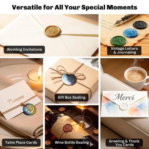M Wax Seal Stamp Kit Beginner Friendly All In One Set With Copper M Stamp 360 Wax Beads for various sealing projects