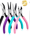 4 Piece Jewelry Pliers Set For Beading And Jewelry Making Including Needle Nose Pliers, Round Nose, Bent Nose, Wire Cutter Kit