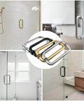 Glass Shower Door Handle For Sliding Frameless Doors In Brushed Nickel Finish Back To Back 304 Stainless Steel Pull Hardware 6 Inch