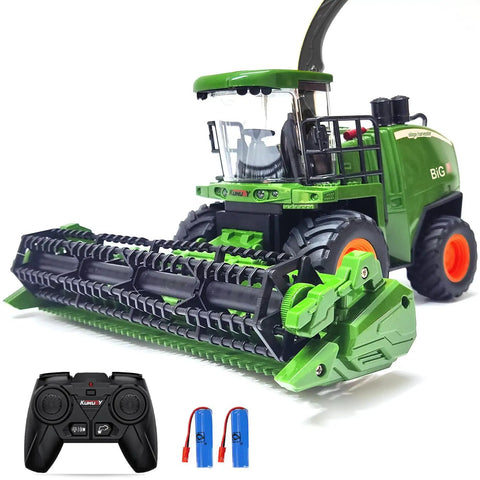 RC Tractor Toy With Spray Function And LED Lights Realistic Sound For Kids Super Cool Farm Vehicle With Two Rechargeable Batteries