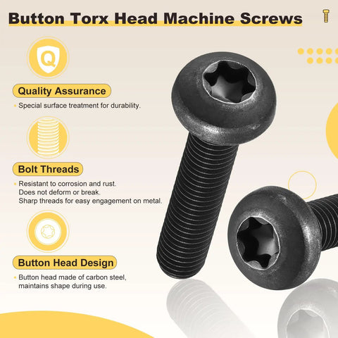 Top Tier M6 Pan Head Torx Security Screws 25 Pack Black Carbon Steel Hardware For Furniture Assembly And DIY Projects That Grip Tight And Knock Out Every Job Quick Smart on a neutral background.