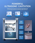 Professional 2 Liter Ultrasonic Jewelry Cleaner With 40 KHZ Frequency 100 Watt Heater Digital Timer, showing cleaning process of glasses.