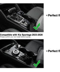 Kia Sportage Center Console Organizer Armrest Tray Insert Black for NQ5 2023 2024 2025 2026 shown installed in car interior