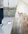 Spike Roller For Self Leveling Cement Kit Featuring A 9 Inch Screed Spiked Roller With A 77 Inch Extension Pole Nails Shoes