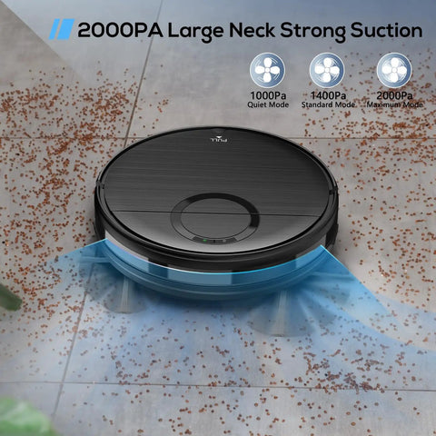 2 In 1 Robot Vacuum And Mop For Pet Owners With Strong Suction, Anti-Tangle Brushless Inlet cleaning hard floor