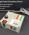 Kickin 550W Brushless Belt Sander And Bench Grinder With Sweet Adjustable Guards and Smooth Forward Reverse Rotation image showing a high power brushless driver with speed regulation features.