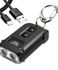 Ultra Compact Keychain Flashlight Delivers 500 Lumens And A 97 Yard Beam, Weighing Under One Ounce, USB C Rechargeable With Quick Charge Cable