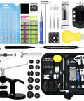 All In One Pro Grade Watch Repair Kit With Carrying Case And 145 Piece Tool Set Including 60 Watch Batteries, Link Removal Tool, Case Opener, And 13 Piece Press Tools