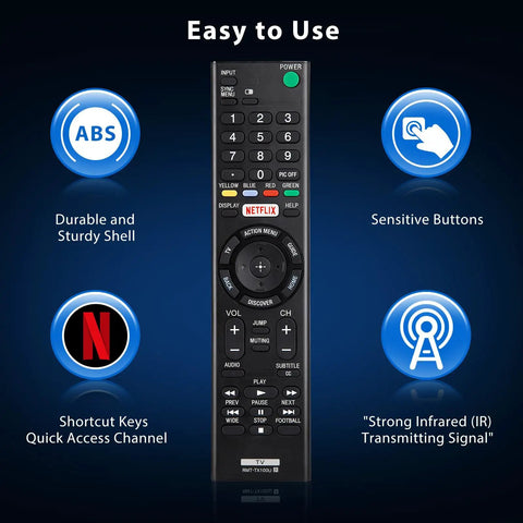 Universal Remote Replacement For Bravia Smart LCD LED HDTVs With Netflix Shortcut Buttons, Plug-And-Play Setup featured