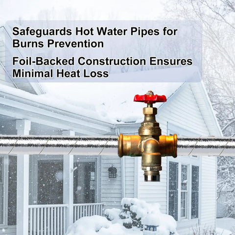 Foil Backed Fiberglass Pipe Wrap For Outdoor Use, Durable Insulation Shield Against Freezing Weather with valve detail