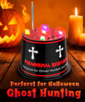 Real Talk Ghost Hunter EMF Detector With Enhanced Magnetic Field Amplifier, Real Time EMF Readings, Auto Calibration, 5 Level Sensitivity, Precise Plus Or Minus 1 C Temperature Tracking, 9V Battery Included For Paranormal Investigations, black tabletop unit